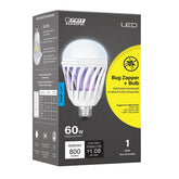 Feit Electric C60/950CA/BZ/LED Bug Zapper and Light Bulb, 9 W, Cylinder Bulb, E26 Base, LED Lamp, 800
